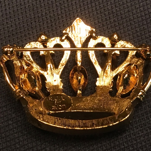 Vintage Kenneth Jay Lane KJL Crown Pin Brooch Avon NIB - Picture 6 of 6